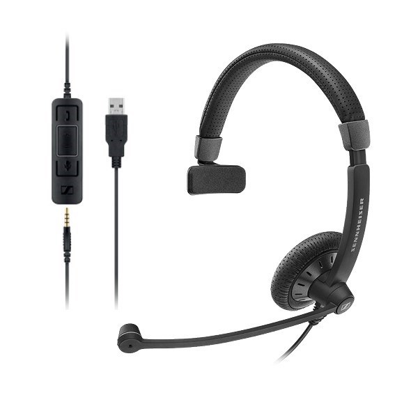 Sennheiser Epos I Sennheiser Impact SC45 Mono Usb Headset, Usb / 3.5MM Connectivity, Teams / Skype Certified, ActiveGard, Noise-Cancelling Microphone, 2Yr WTY