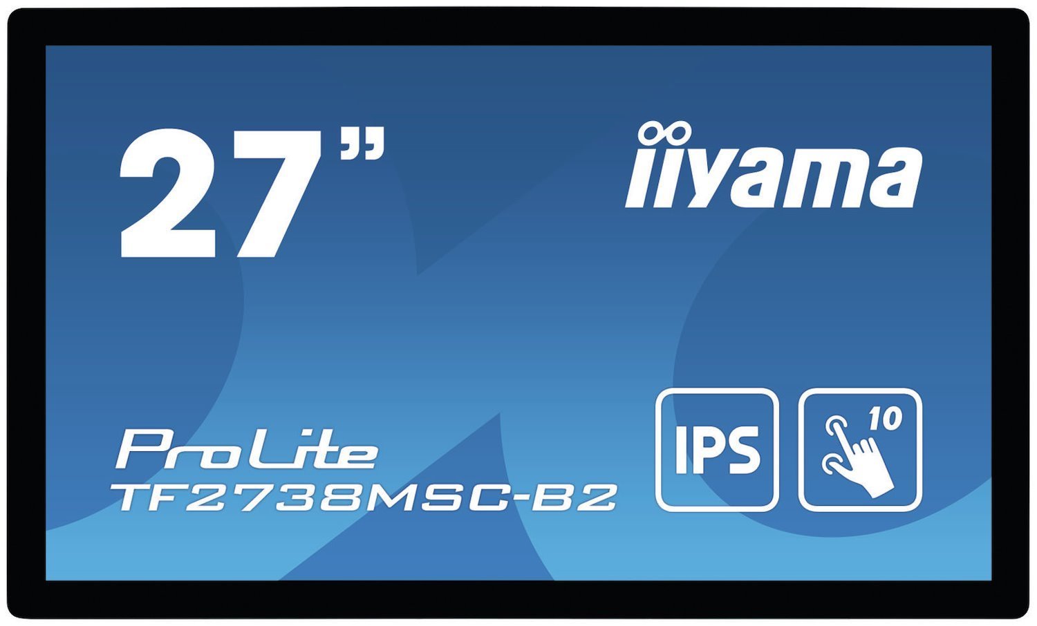 Iiyama ProLite TF2738MSC-B2 - Led Monitor - 27" - Open Frame - Touchscreen - 1920 X 1080 Full HD (1080P) @ 60 HZ - A-Mva+ - 300 CD/M� - 3000:1 - 5 MS - Hdmi, Dvi, DisplayPort - Speakers - Black