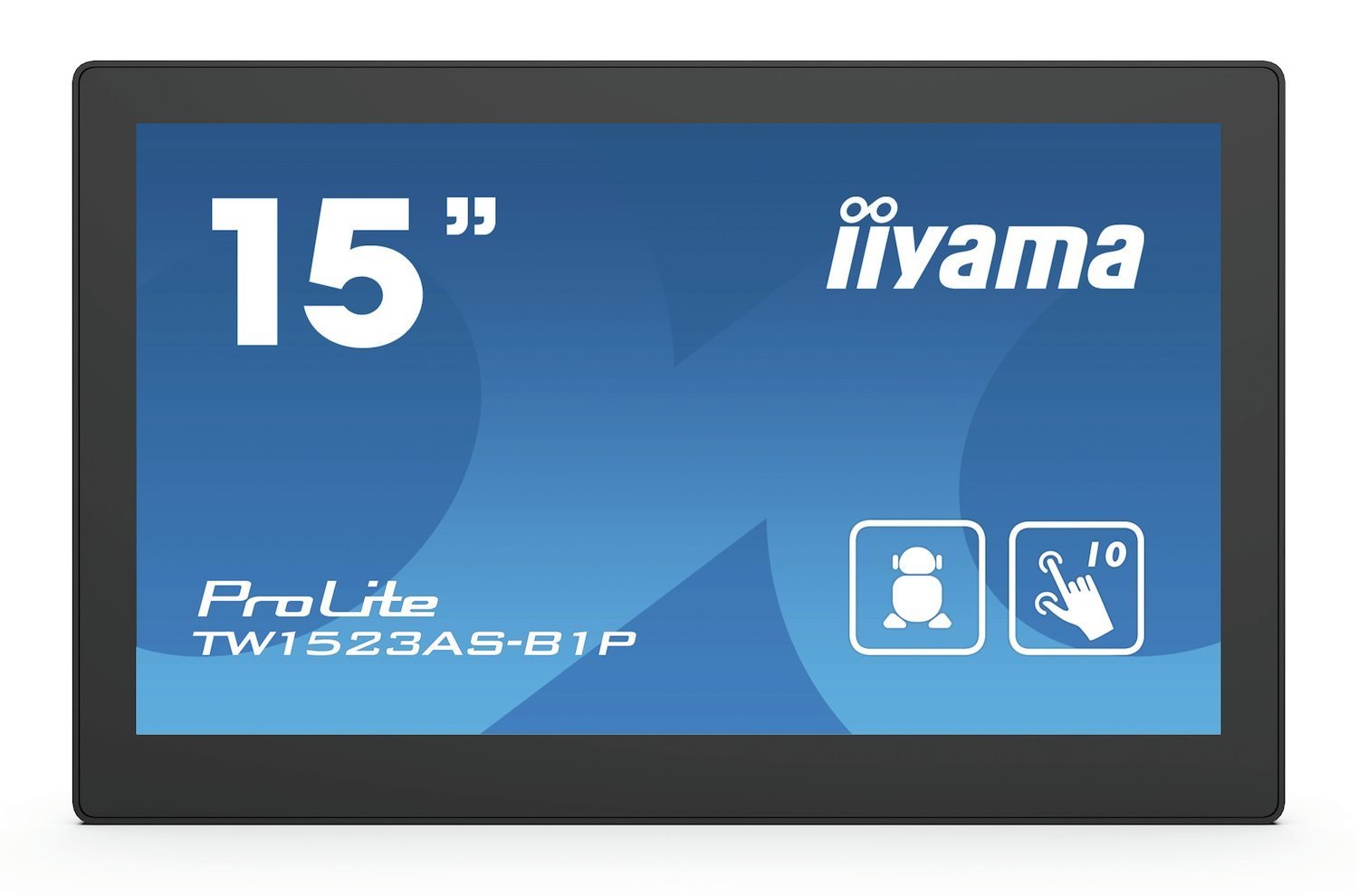 Iiyama ProLite Tw1523as-B1p - Led Monitor - 15.6" - Stationary - Touchscreen - 1920 X 1080 Full HD (1080P) - Ips - 450 CD/M� - 1000:1 - 30 MS - Hdmi - Speakers - Black, Matte