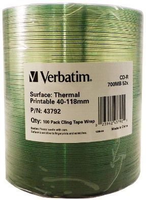 Verbatim CD-R 700MB Therma Printable 100