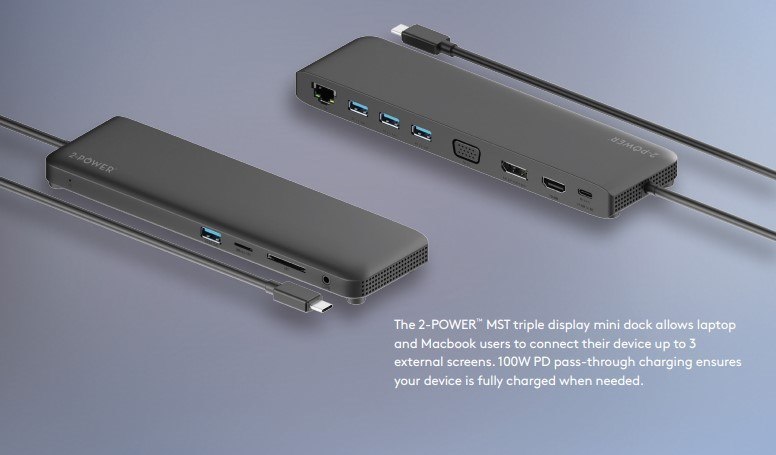 USB-C DP1.2 MST TRIPLE DISPLAY MINI DOCK