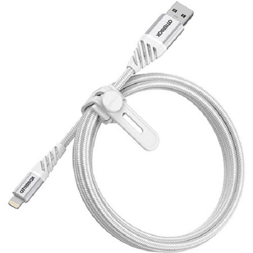 OtterBox Lightning To Usb-A Cable (1M) - Premium - Cloud White (78-52640), MFi Certified, 3 Amps (60W), 480 MBPS Data Transfer Rate, Durable Cable