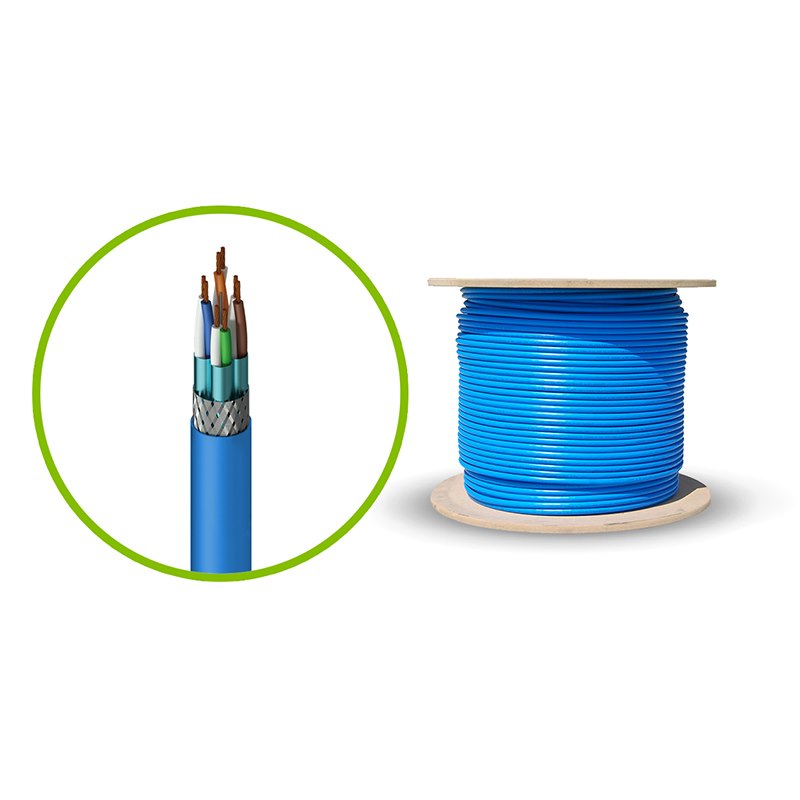 Serveredge Cat6a 305M Network Cable - SFTP Solid LSZH 23Awg - Blue