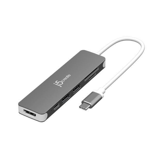 J5create JCD353 Usb-C To 4K Hdmi Multi-Port Hub (Usb-C To 4K Hdmi, 2X Usb-A 3.2, microSD Card Reader, Usb-C PD 100W)