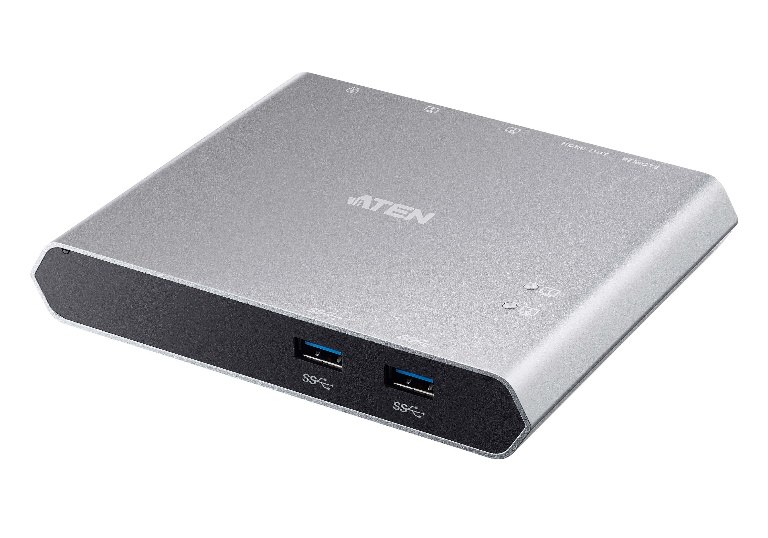 Aten (Us3310-At) 2-Port Usb-C KVM Switch (Dock) With Power Pass-Through