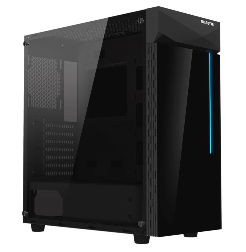 Gigabyte C200G Mid PC Case, RGB, Usb(2), Audio, Glass Side Panel, Black, Atx