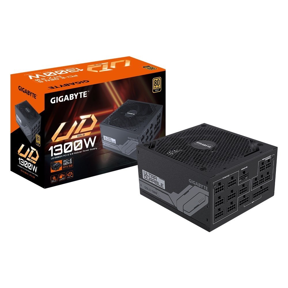 Gigabyte 1300W Power Supply, Modular Cable, PCIe5, 80 Plus Gold, 10YR WTY