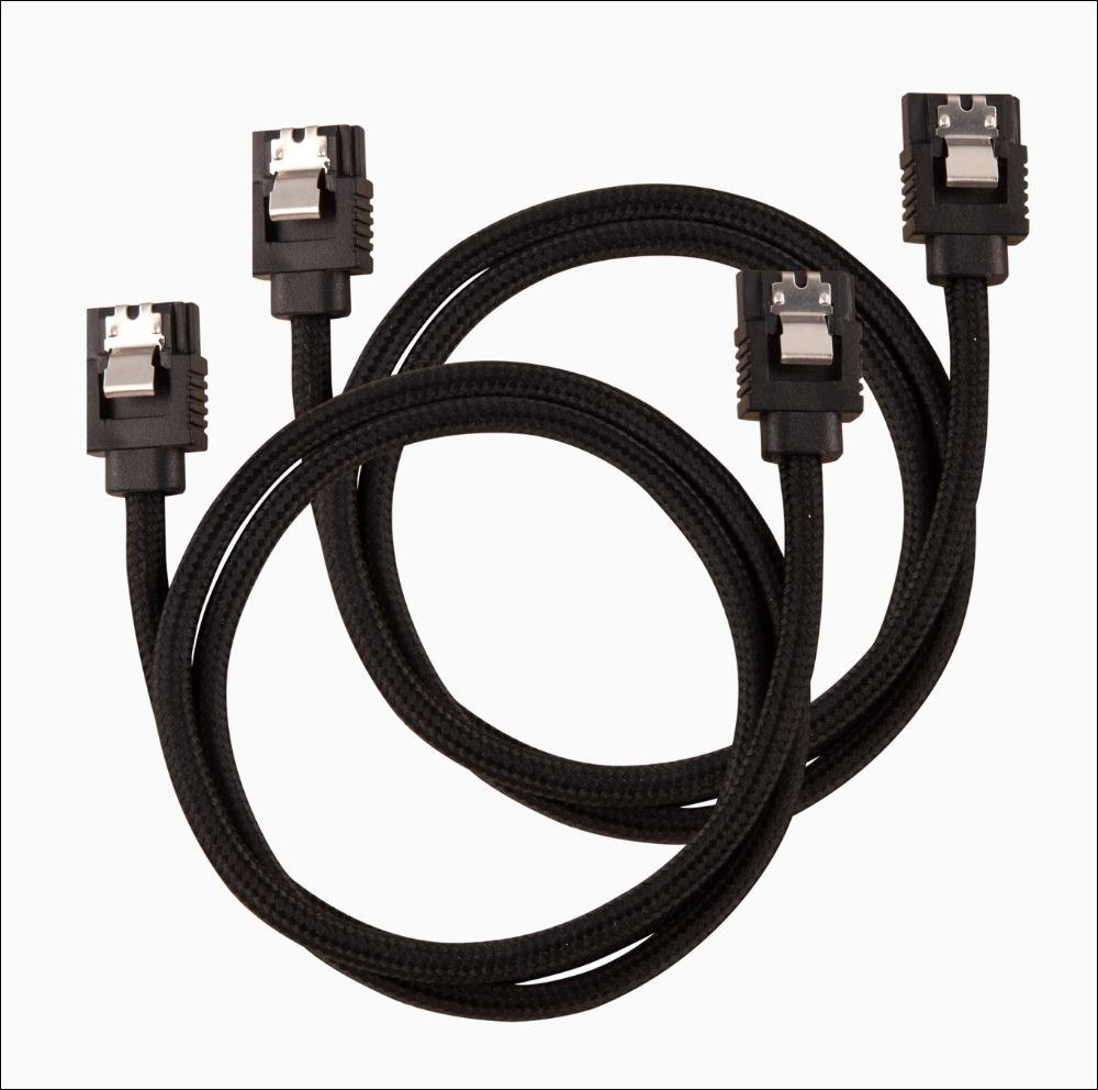 Corsair Premium Sleeved Sata 6Gbps 60CM Cable — Black