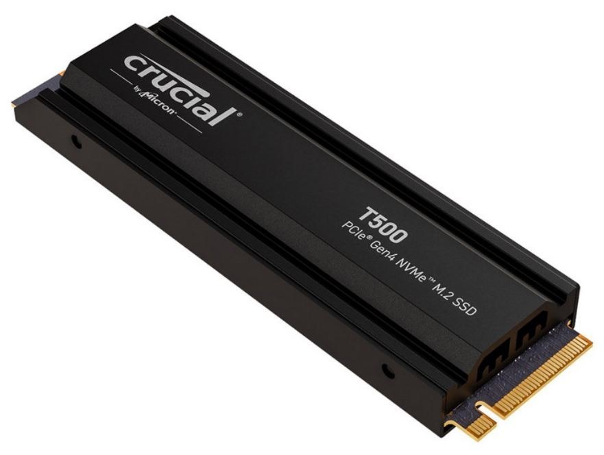 Crucial T500 2TB Gen4 NVMe SSD W Heatsink - 7400/7000 MB/s R/W 1200TBW 1440K IOPs 1.5M HRS MTTF Acronis True Image Adobe Creative Cloud For PS5