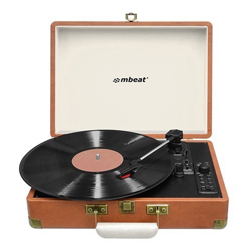 Mbeat® Woodstock Retro Turntable Recorder With Bluetooth & Usb Direct Recording - Built-In Dual Speakers, Aux-In-Out, Bluetooth Speaker Function