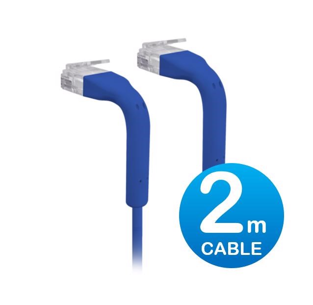 Ubiquiti UniFi Patch Cable 2M Blue, Both End Bendable To 90 Degree, RJ45 Ethernet Cable, Cat6, Ultra-Thin 3MM Diameter U-Cable-Patch-2M-RJ45-BL