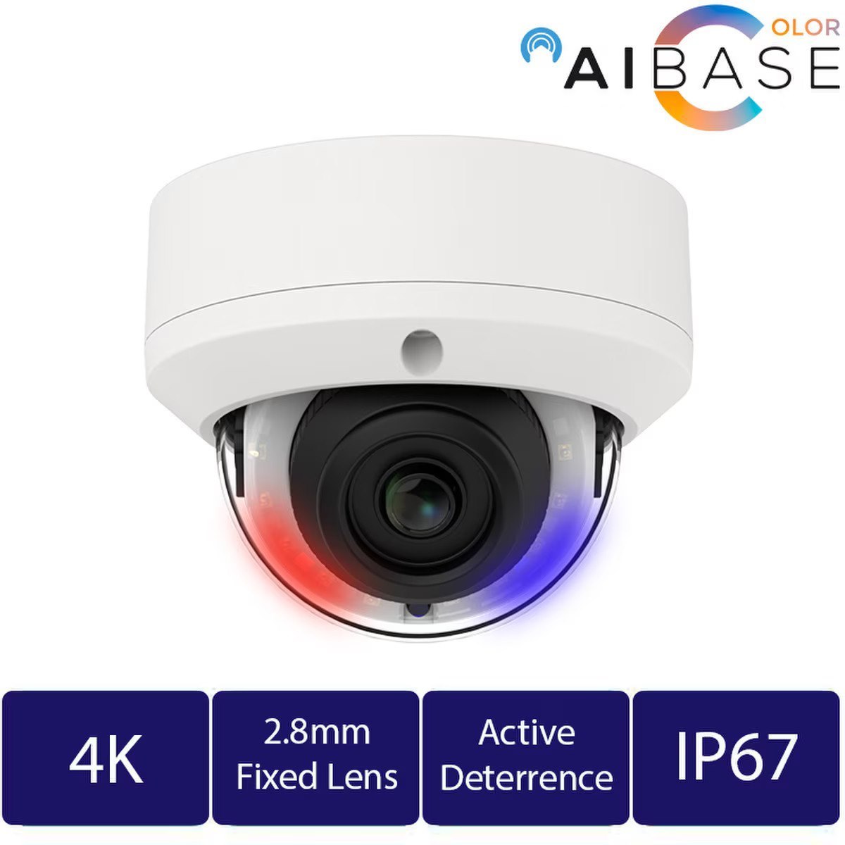 4K Active Deterrence Full Color Fixed Lens IP Dome 