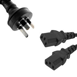 8Ware Power Cable 1M 3-Pin Au To 2 Iec C13 Male To Female
