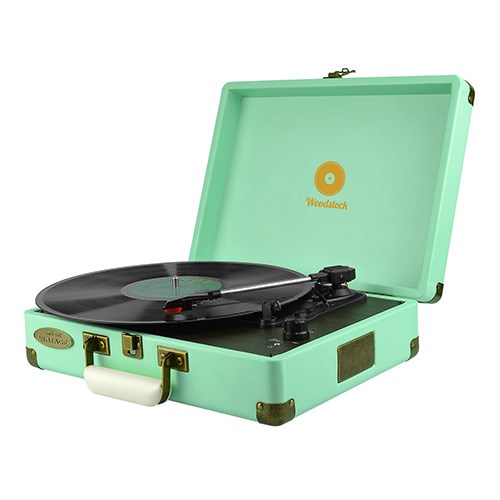 Mbeat Woodstock Retro Turntable Player Â€“ Tiffany Blue