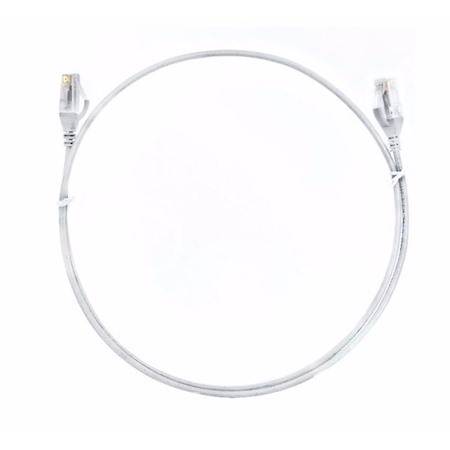 8Ware Cat6 Ultra Thin Slim Cable 0.50M / 50CM - White Color Premium RJ45 Ethernet Network Lan Utp Patch Cord 26Awg