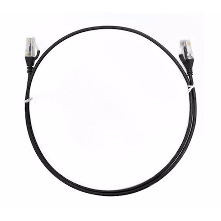 8Ware Cat6 Ultra Thin Slim Cable 1M / 100CM - Black Color Premium RJ45 Ethernet Network Lan Utp Patch Cord 26Awg