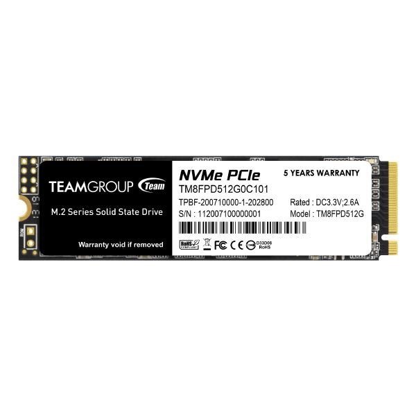 Teamgroup MP33 Pro 512GB SLC Cache 3D Nand TLC NVMe 1.3 PCIe Gen3x4 M.2 2280 Internal SSD (Read Speed Up To 2100MB/s), 5 Years Warranty