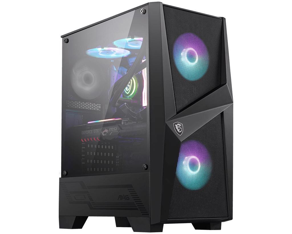 Msi Mag Forge 100R Mid-Tower Case, 2X Usb 3.2, 1X Audio, 1X Mic, 7X Expansion Slots, 2X 3.5', 3X 2.5', Atx / Matx / Mini-ITX