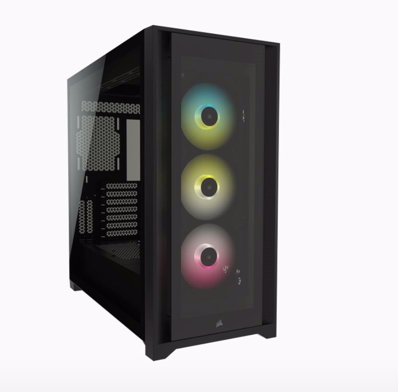 Corsair 5000X RGB TG E-Atx, Atx, Usb Type-C, 3X 120MM TGB Front, Radiator 360MM. 7+2 Pci, 4X 2.5' SSD, 2X 3.5' HDD. Vga 420MM. Black Tower Case