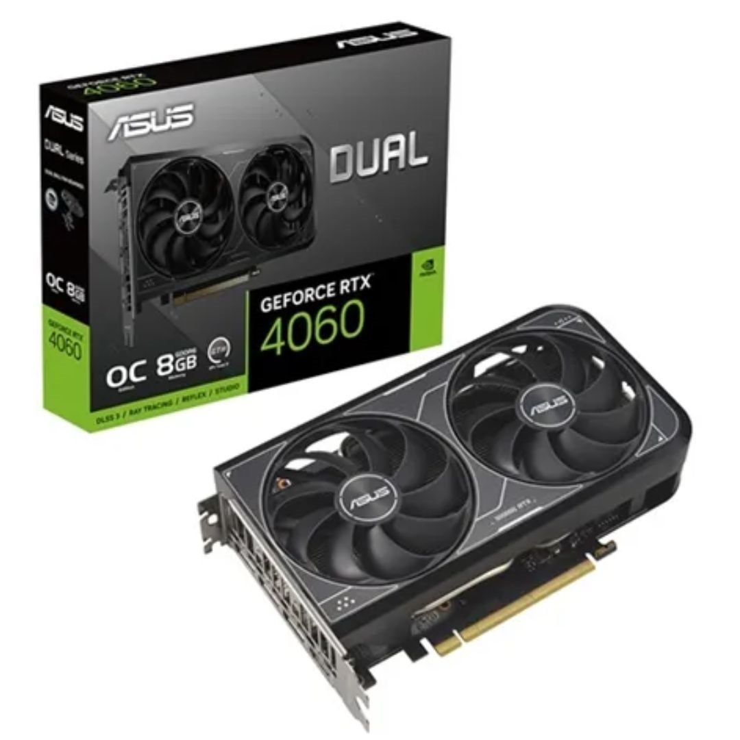 Asus nVidia GeForce Dual-Rtx4060-O8g-V2 Oc Edition 8GB GDDR6, 2505 MHz Boost Clock, Ram 17Gbps, 3xDP, 1xHDMI