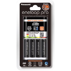 Panasonic Eneloop Quick Charger + 4 Aa Eneloop Pro Batteries