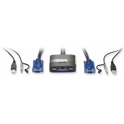 Level One 2-Port Usb KVM Switch With Audio And Built-In Cables