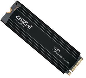 Crucial T705 4TB Gen5 NVMe SSD Heatsink - 14100/12600 MB/s R/W 2400TBW 1500K IOPs 1.5M HRS MTTF