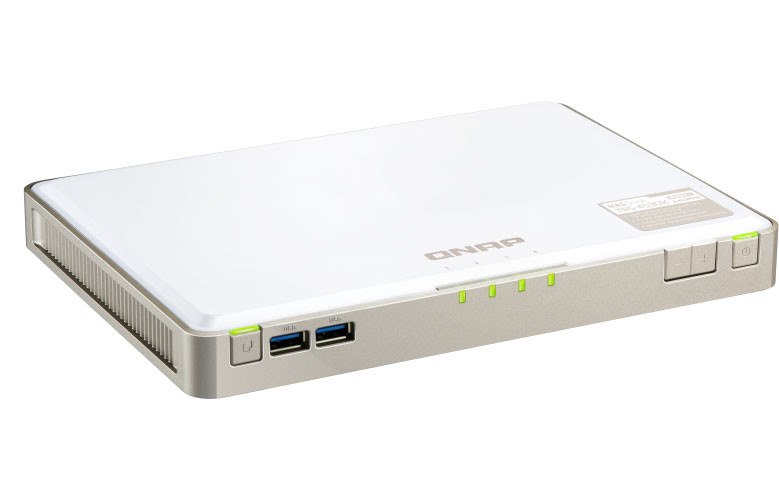 Qnap Nasbook, 4 X M.2 SSD Bay DISKLESS,CEL-J4150,8GB,USB(7),10GBASE-T(1),GbE(1),HDMI,2YR