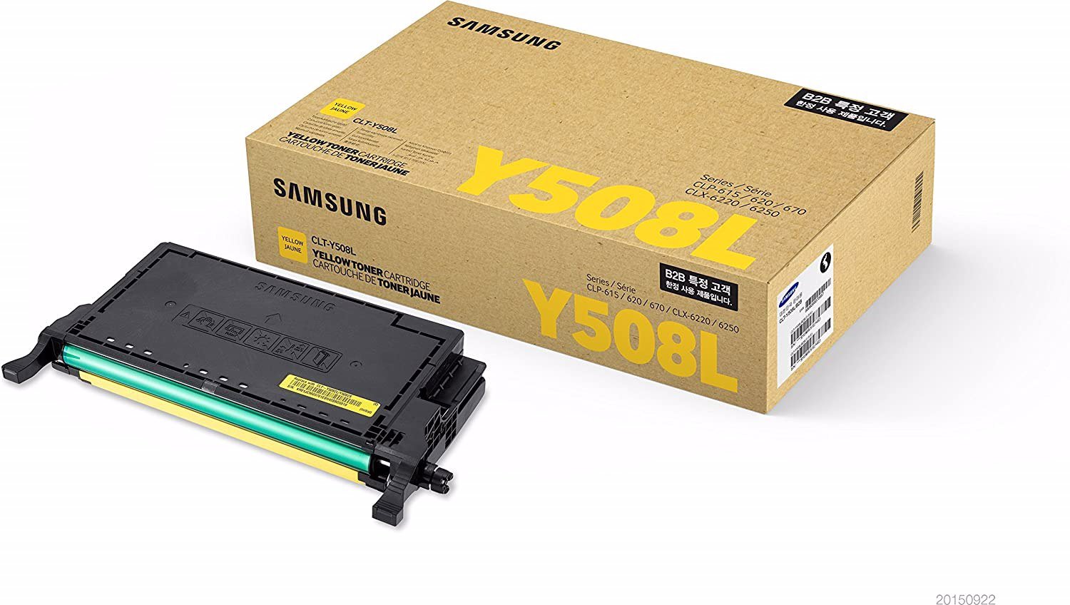 Samsung CLT-Y508L, Yellow Toner, For CLP-620, 670ND,CLX- 6220FX Yield 4000 Pages