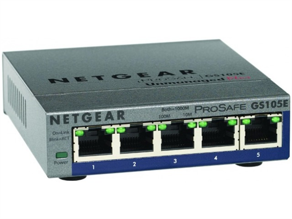 Netgear ProSafe Plus 5-Port Gigabit Ethernet Switch Desktop Sized Metal Case