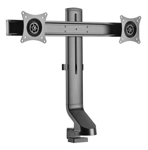 Brateck 17-27' Dual Monitor Desk Mount. Sit/Stand Workstation Compatible. Max Load 7Kgs. Supports Vesa 75X75 & 100X100. Rotate, Tilt And Swivel. Colour: Black.