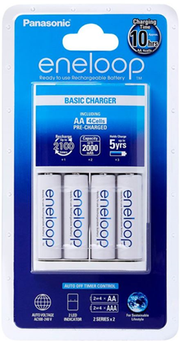 Panasonic Eneloop Overnight Charger + 4Aa Batteries