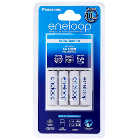 Panasonic Eneloop Overnight Charger + 4Aa Batteries