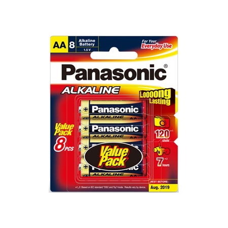 Panasonic Aa Alkaline Battery 8 Pack