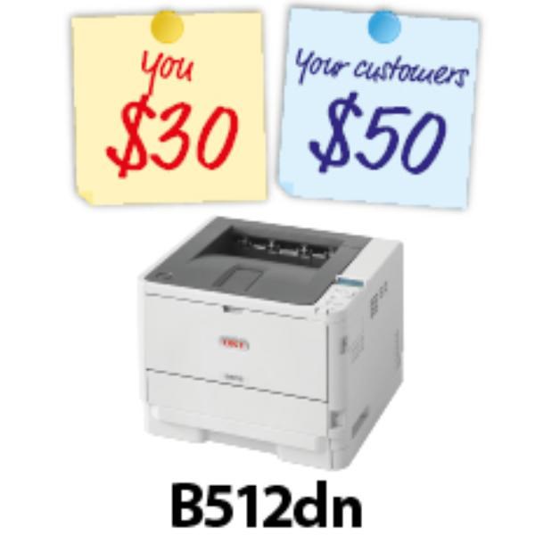 Oki B512DN Mono A4 45PPM Network PCL PS Duplex 630 Sheet +Options Printer