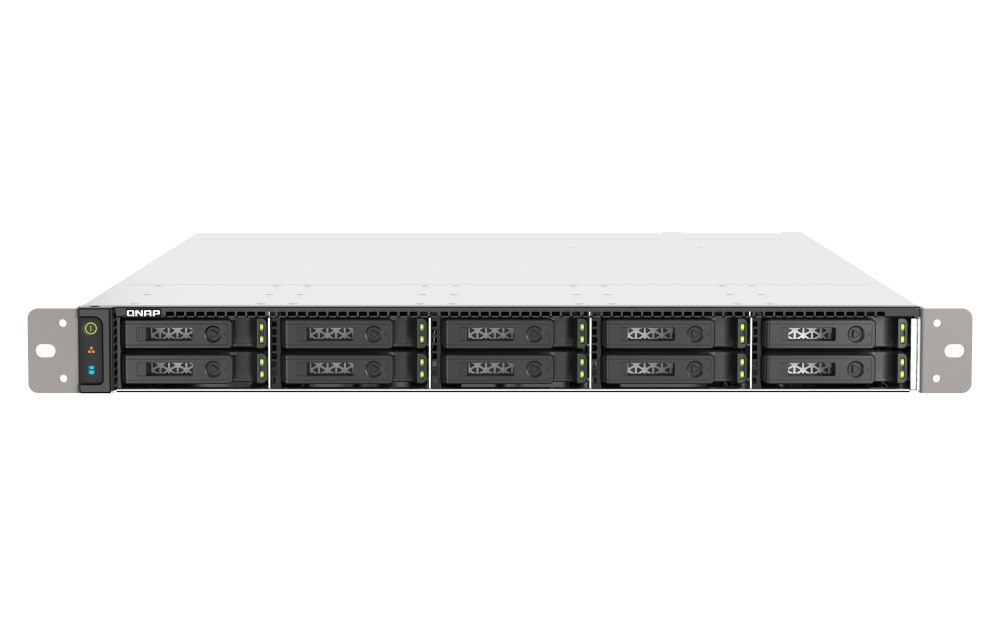 Qnap TS-h1090FU-7232P-64G,1U 10-Bay All Flash Nas, U.2/U.3 NVMe PCIe Gen4 X4 And Sata 6Gbps Bays, Amd Epyc 7232P 8C 16T 3.1GHz, 256GB Rimm DR4 Ecc, 5 YRS WTY