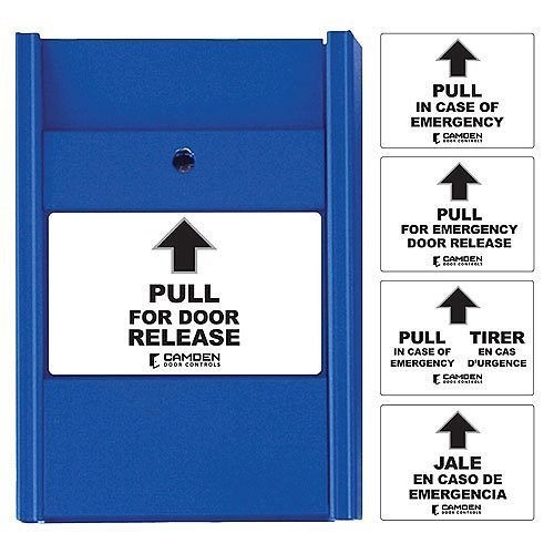 Camden CM-701U Universal Blue Pull Station with 5 Message Labels/ Eng. Fr. and Sp. (Replaces CM-701, CM-701E, CM-701BE)