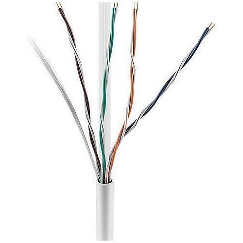 CAT6 23/4 Solid BC Cable, Unshielded UTP, Riser CMR, FT4, 1000' (304.8m) Express Box, White