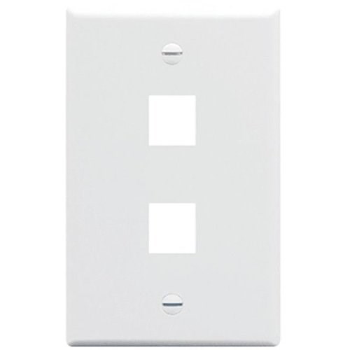 0E-FP2WH 2-Port Single Gang Faceplate, 2-Pack, White