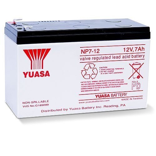 Yuasa NP 7-12 12V, 7Ah Rechargeable SLA Battery, A/D Terminals