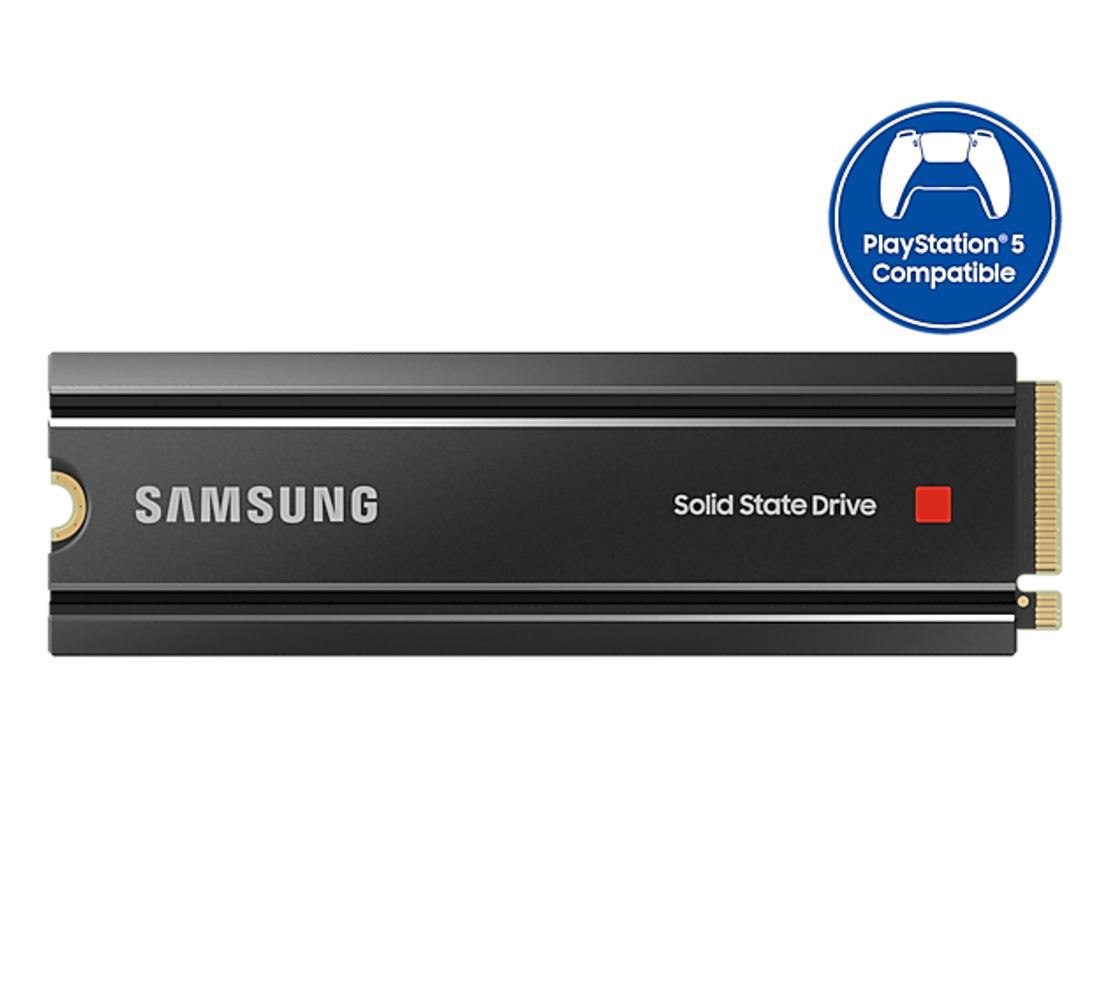 Samsung 980 Pro 2TB NVMe SSD With Heatsink 7000MB/s 5100MB/s R/W 1000K/1000K Iops 1200TBW 1.5M HRS MTBF M.2 2280 PCIe 4.0 Gen4 3-Bit MLC V-Nand 5YRS