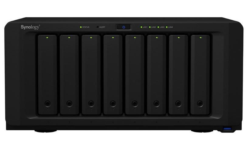 Synology DiskStation DS1821+ 8 Bay Nas Amd Ryzen V1500B 4-Core 2.2 GHz 4 GB DDR4 Ecc Sodimm 4xUSB3.2 2X Esata 4xRJ-45 1GbE Lan Scalable.3 Year WTY