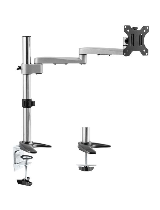 Astrotek Monitor Stand Desk Mount 44CM Arm For Single LCD Display 21.5' 22' 23.6' 24' 27' 8KG 30° Tilt 180° Swivel 360° Rotate Vesa 75X75 100X100