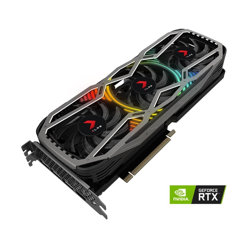 PNY nVidia GeForce RTX 3070 RGB 8GB XLR8 Gaming Revel Epic-X Triple Fan LHR 5888 Cuda 14Gbps 1500/1725MHz 8K@60Hz 3xDP 1xHDMI 4xDisplays Video Card