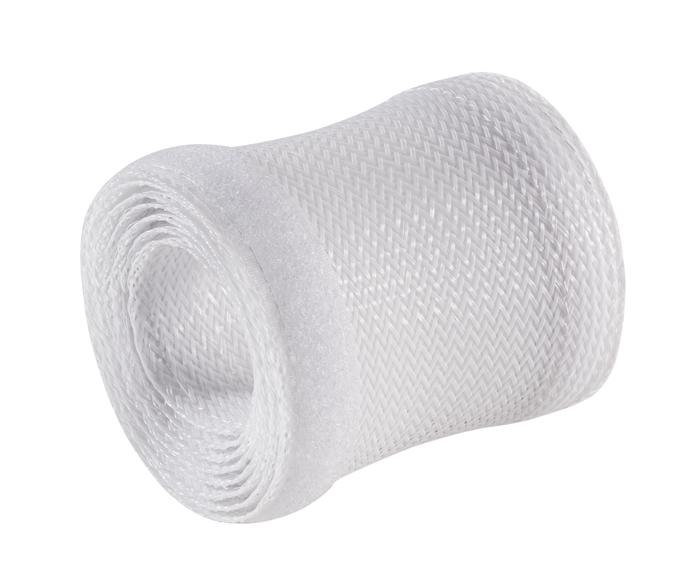 Brateck Flexible Cable Wrap Sleeve With Hook And Loop Fastener (85MM/3.3' Width ) Material Polyester Dimensions 1000X85MM - White