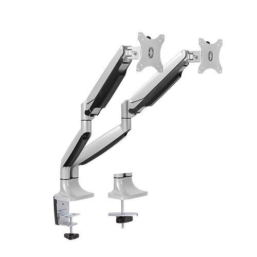 Brateck Dual Monitor Aluminum Interactive Counterbalance Monitor Arm Fit Most 13''-32'' Monitors Up To 9KG Per Screen Vesa 75X75/100X100