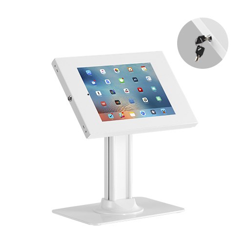 Brateck Anti-Theft Countertop Tablet Holder With Bolt Down Base Fit Most 9.7' To 11' Tablets - White