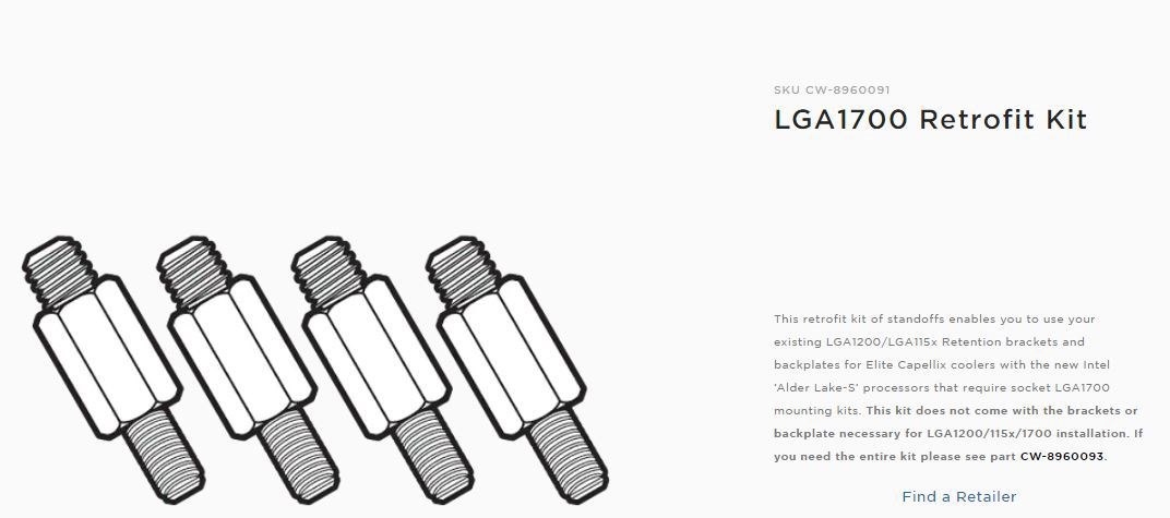 Corsair The Lga1700 Cooler Standoff For Corsair Capellix Coolers For Intel Lga1700 Alder Lake-S Cpu (For Elite Capellix And Pro XT)