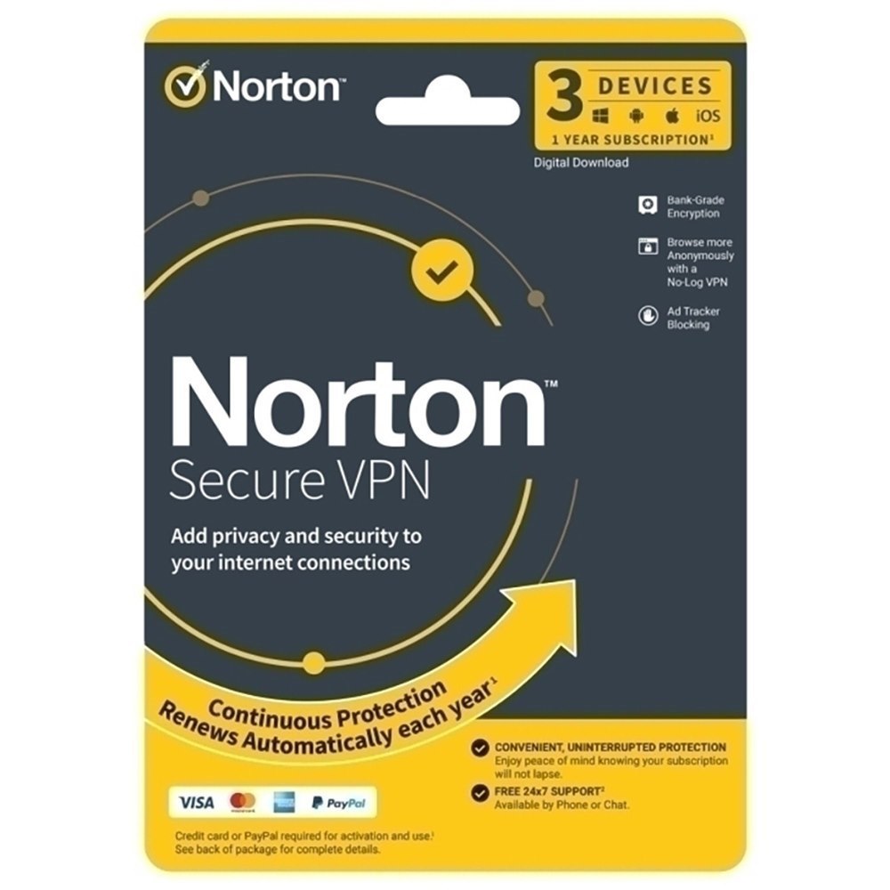 Norton Wifi Privacy Secure VPN 1 User 3 Device