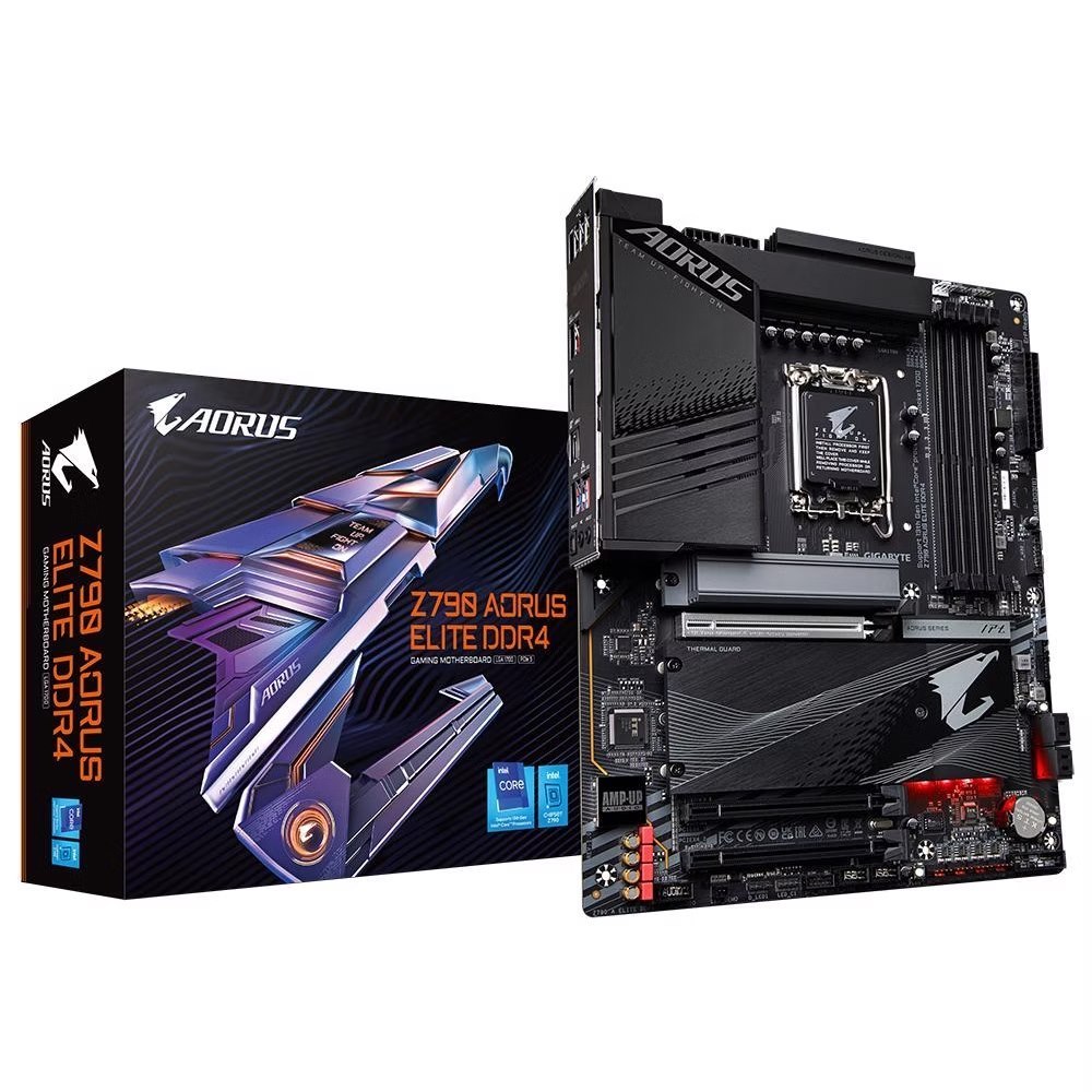 Gigabyte Z790 Aorus Elite DDR4 Intel Lga 1700 Atx Motherboard, 4X DDR4 ~128GB, 3X Pci-E X16, 4X M.2, 4X Sata, 5X Usb 3.2, 1X Usb-C, 4X Usb 2.0